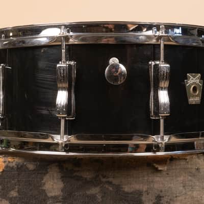 1980s Ludwig 5x14 Rock/Concert Black Cortex Snare Drum image 10