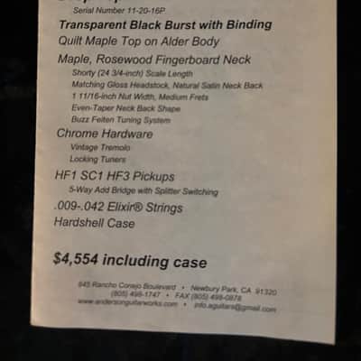 Tom Anderson Drop Top Shorty Quilt Maple 2016 Transparent Black Burst image 2