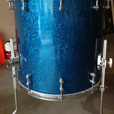 Last Price Drop - Gretsch New Classic Maple 18X18 Floor Tom Drum - Ocean Blue Sparkle image 2