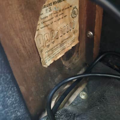 Vintage 1965 Fender Deluxe Reverb Combo Amp - Black Panel AB763 Circuit w/ Footswitch image 11