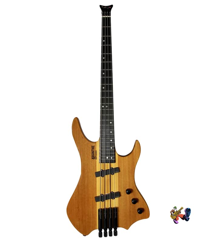 BootLegger Guitar Absinthe Long Scale Headless EMG Active 4 String 2026 - Clear Honey Matte image 1