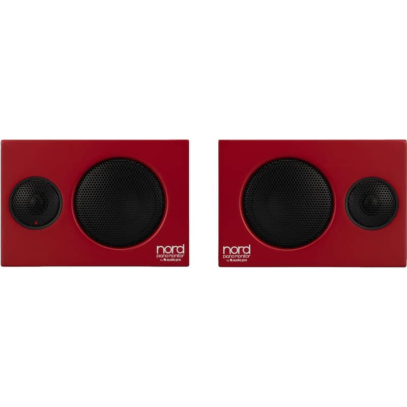 Nord Piano Monitor V2 Active Stereo Portable 14 Inches Speakers (Pair), Red image 1