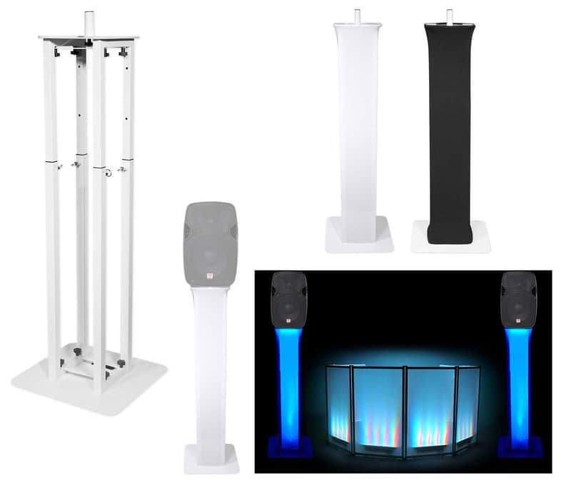 (1) Rockville White Adjustable Totem Stand For Rockville SPGN104 10" Speaker image 1