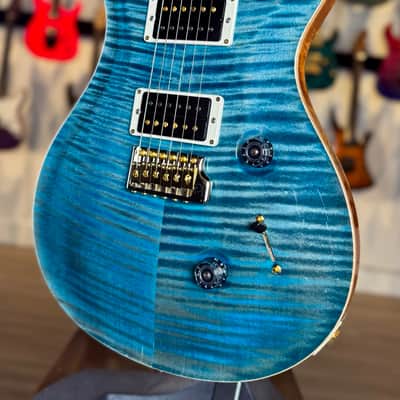 PRS Custom 24 "10 Top" - Carroll Blue/Natural Back - Mint image 7