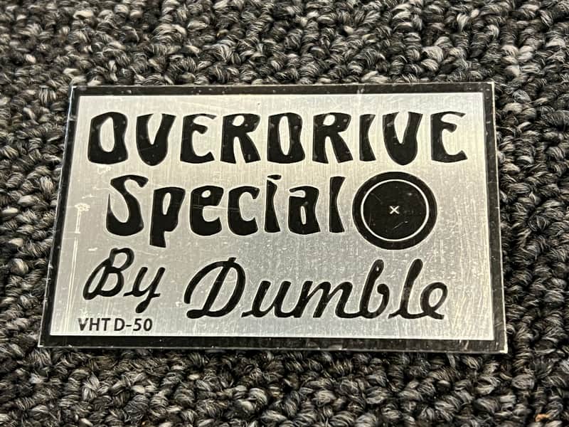 VHT D-50 Special Overdrive by Dumble Logo Plate - Metal image 1