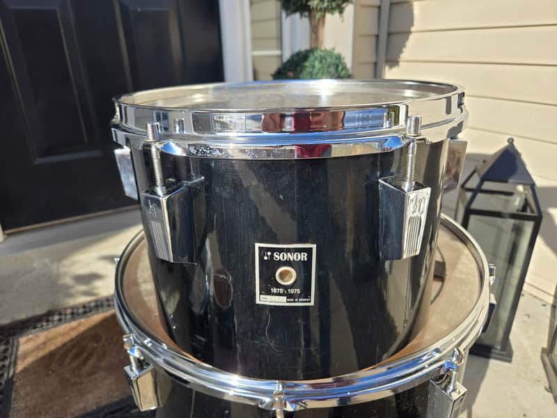Sonor Phonic 12 inch tom drum 1975 - Black image 1
