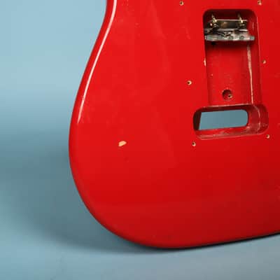 1994 Squier Stratocaster Ferrari Red Guitar Body w/ Pickguard image 17