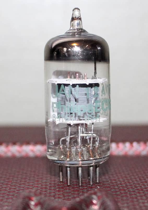 PHILIPS ECG JAN 12AT7 WC 6201 WIDE GRAY PLATE COPPER GRID POST HALO GETTER PERFECT BALANCE TEST NOS++ MINTY VINTAGE 1987 image 1
