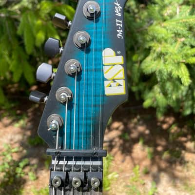 ESP USA M-II FR Black Aqua Burst Satin 2023 - OHSC- Excellent image 6