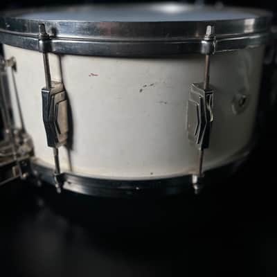 Vintage 1936 Ludwig & Ludwig 6.5x14" Super Solid 1ply Maple Snare Drum in White Duco & Nickel Plated Hardware image 5