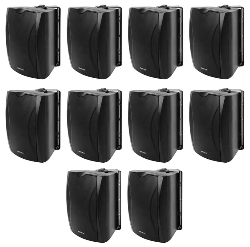 10 Rockville WET-6B 70V 6.5" IP55 Black Commercial Indoor/Outdoor Wall Speakers image 1