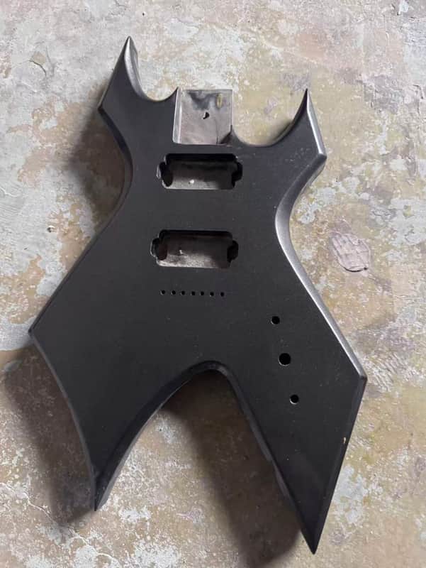Metallic Silver 7 String Warlock Style Guitar DIY Project Body image 1