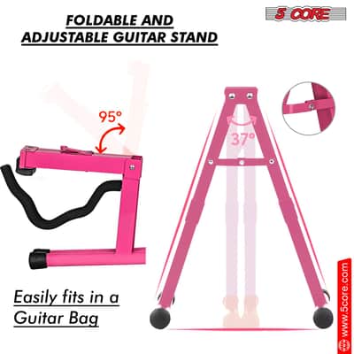 5 Core Guitar Stand A Frame w Soft Foam Arm Non Slip Rubber for Acoustic Electric Bass image 7