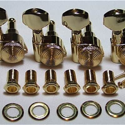 Guitar Parts Thumbwheel Lock - LOCKING - 6 In Line - TUNERS SET - Gold image 1