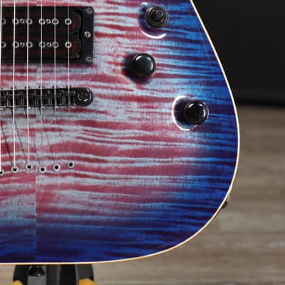 2015 Schecter USA Custom Shop Hollywood Classic Blue Crimson Flame Maple Top HH #15-10026 image 7