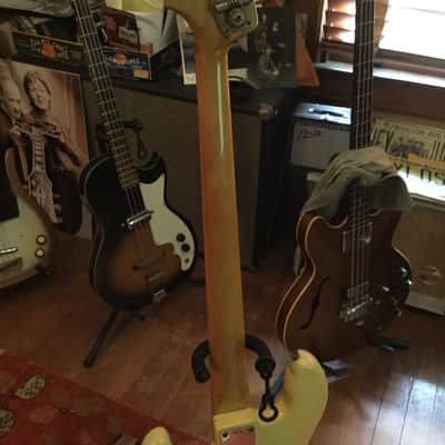 Fender Concentric Knob, Stack Pot 1961 JAZZ BASS Olympic white matching Headstock 6/61 on bottom of neck image 8
