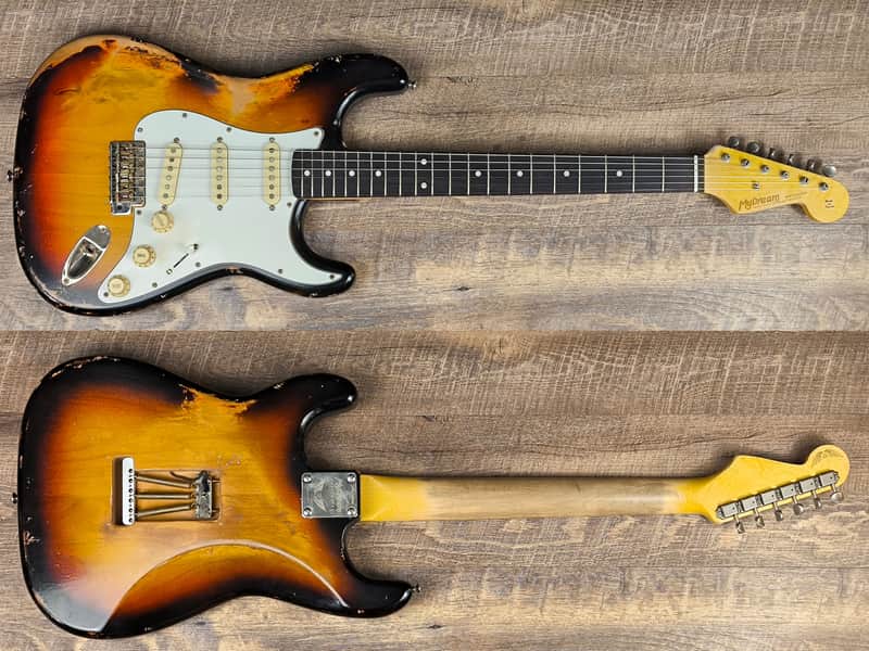MyDream Stratocaster Custom Built - Heavy Relic Sunburst SRV image 1