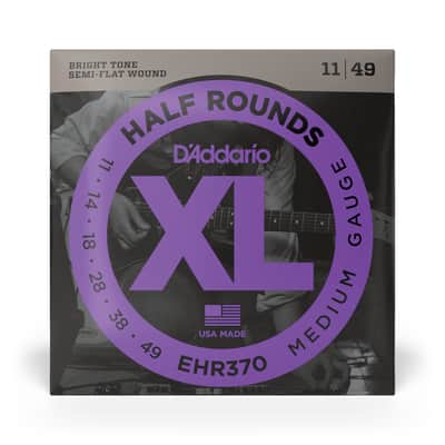 D'Addario Half Rounds Stainless Steel 11-49 Electric Guitar Strings, Medium image 1