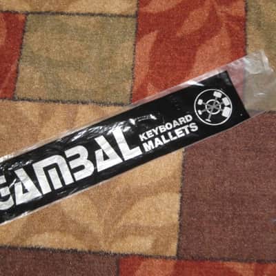 one pair new old stock Gambal Manufacturing GPHR1 (UG13GPHR1) Percussive Keyboard Mallets (for xylophones and glockenspiels) 1 & 1/8" Brown Medium Nylon Flat Ball (oval) Heads with Black Synthetic Shafts (with original packaging) from 1990s to early 2000s image 24