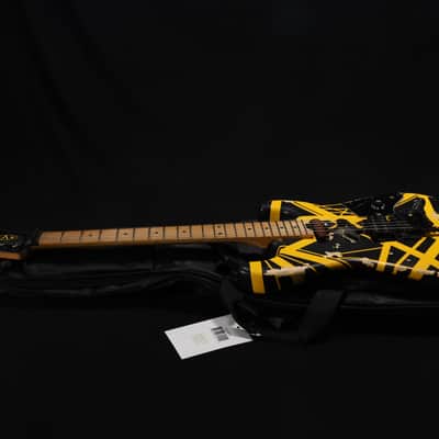 EVH Striped Series Frankenstein Frankie Electric Guitar - Black with Yellow Stripes, Relic 103 image 8