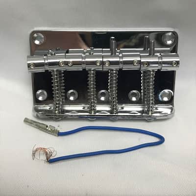 Unknown Vintage Style 4 String Bass Bridge w/ grounding wire image 1