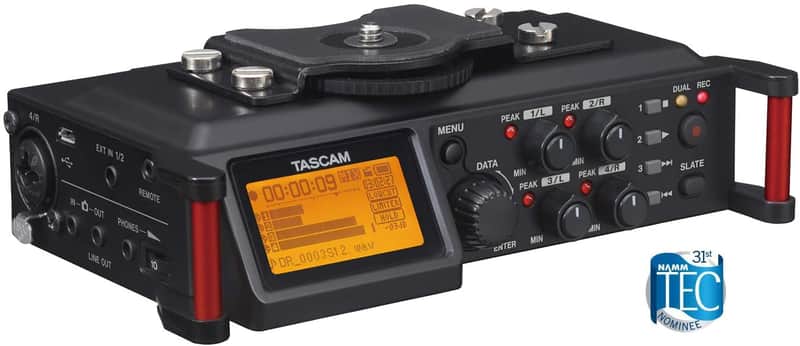Tascam DR-70D 4-Track Portable Audio Recorder for DSLR Camera image 1