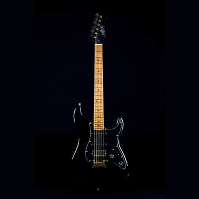 Jet JS-400 BK G Electric Guitar, Black, Gold Hardware image 1