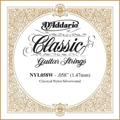 D'Addario NYL058W Silver-plated Copper Classical Single String .058