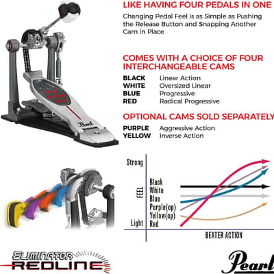 Pearl Eliminator Redline Chain Drive Single Bass Drum Pedal (P2050C) image 3