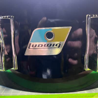 Ludwig 1970s Vistalite Snare 10 Lug CIRCA 1970 - Black Acrylic image 7