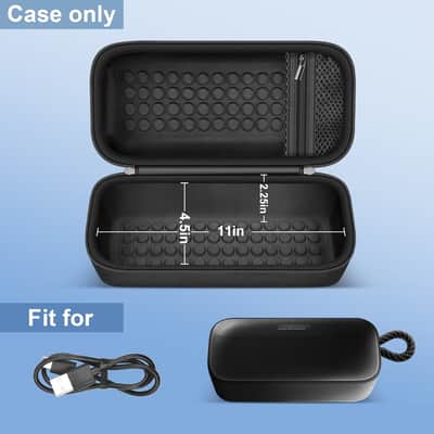 Carrying Case Compatible with Bose SoundLink Plus Portable Bluetooth Speaker, Hard Travel Case with Mesh Pocket for Charging Cables & Accessories, Speaker Bag with Shoulder Strap & Carabiner(Box Only) image 3