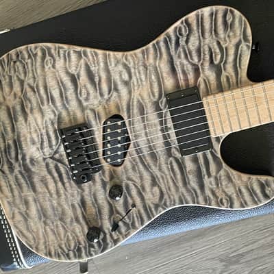 Tom Anderson 2016 Drop T Hollow Chambered Electric Guitar - STUNNING Figured Top Black and Grey image 12