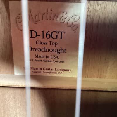 Martin D-16GT Dreadnought Acoustic Guitar Gloss Top Made In USA with Hard Case image 9
