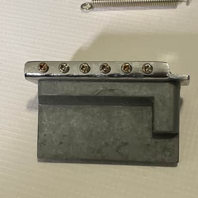 1990's MIM Fender Mexico Stratocaster Factory 6 Post Tremolo Bridge & Arm 2 1/16" String Spacing image 9