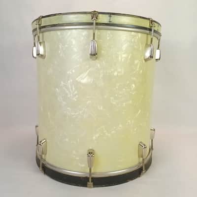 *Slingerland 16x16" 1944 WW2 Virgin Floor Tom Drum Radio King White Marine Pearl image 3