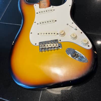 MJT Vintage Aged Nitro Guitar Body VTS 3 Tone Burst Body Only No  Parts Incuded image 2