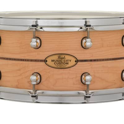 Pearl MUSIC CITY CUSTOM SOLID MAPLE 14"X6.5" SNARE DRUM W/INLAY-Default Title 2 image 1