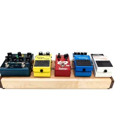 Custom made Hardwood Pedalboard Medium 450x150x50mm image 7