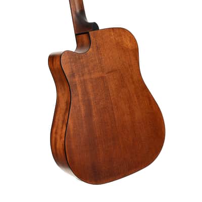 Cort EARTH60MCEOP Earth Series Dreadnought Venetian Cutaway Solid Mahogany Top Mahogany Neck 6-String Acoustic-Electric Guitar image 4