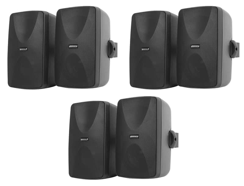 (6) Rockville WET-7020B Black Home Theater Wall Speakers For Living Room/Office image 1
