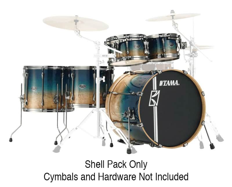 Tama Ltd Edition Superstar Hyperdrive Shell Pack, Figured Maple Ocean Fade image 1