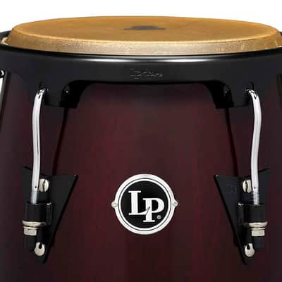 Latin Percussion Aspire 11" and 12" Conga Set - Oak Dark Wood Black with Double Stand (LPA647-DW) image 5