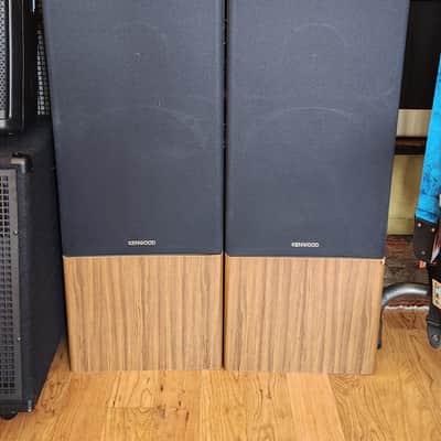 Vintage 1980s Kenwood JL-1090AV 3-Way Tower Floor Speaker Pair Wood image 1