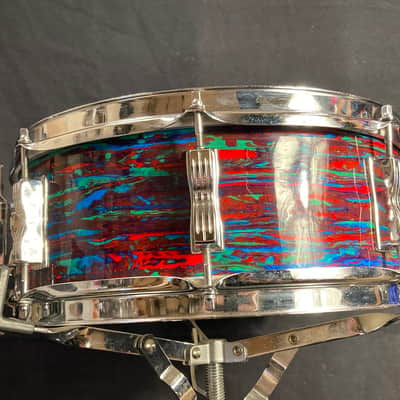 Ludwig 1971 Psychedelic Red - 5x14" Jazz Festival Snare Drum, Excellent! image 11