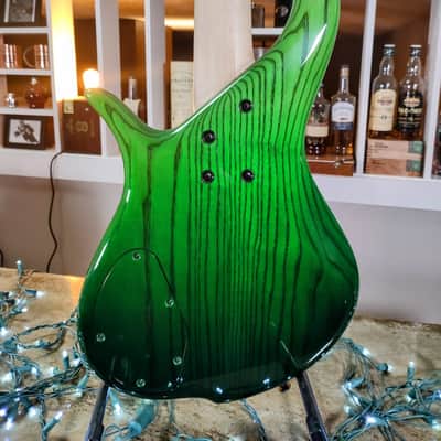 F Bass BN5 Burled Maple Top with Matching Headstock, Transparent Fade Green Gloss! image 7