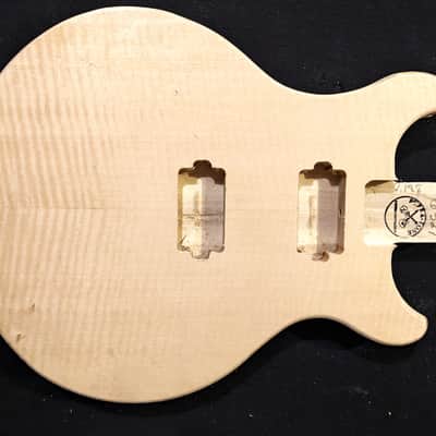Double Cut Body, US Made, Unfinished, FLAMED Veneer image 1