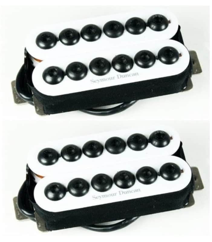Seymour Duncan Invader 6 String Humbucker Guitar Pickup Set In White SH-8b & SH-8n Neck & Bridge image 1