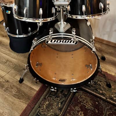 1980’s Ludwig Black Cortex Drum Set image 2