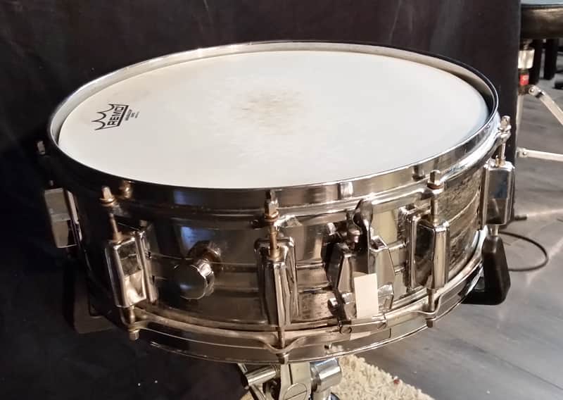 Pearl STEEL / ACIER SNARE 14'' x 5'' 1985 - CHROME image 1