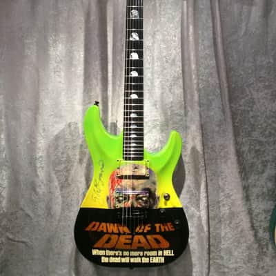 Custom Schecter 2002 NAMM Convention Horror Masterworks Display Catalog Guitar SIGNED Dawn Of The Dead George Romero Horror Halloween image 6